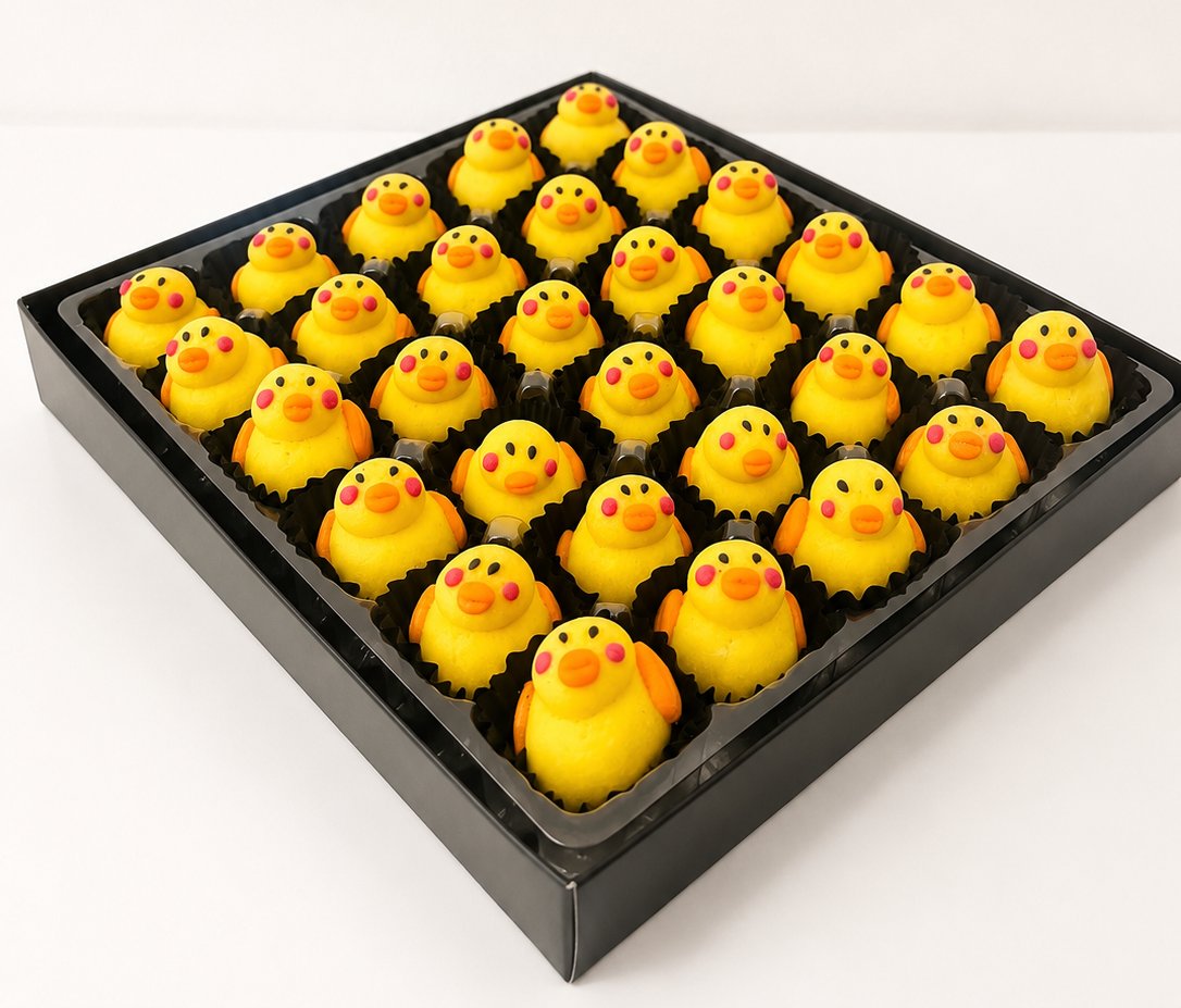 Sekotak duck choux kuning menggemaskan dari Bakelove.bth