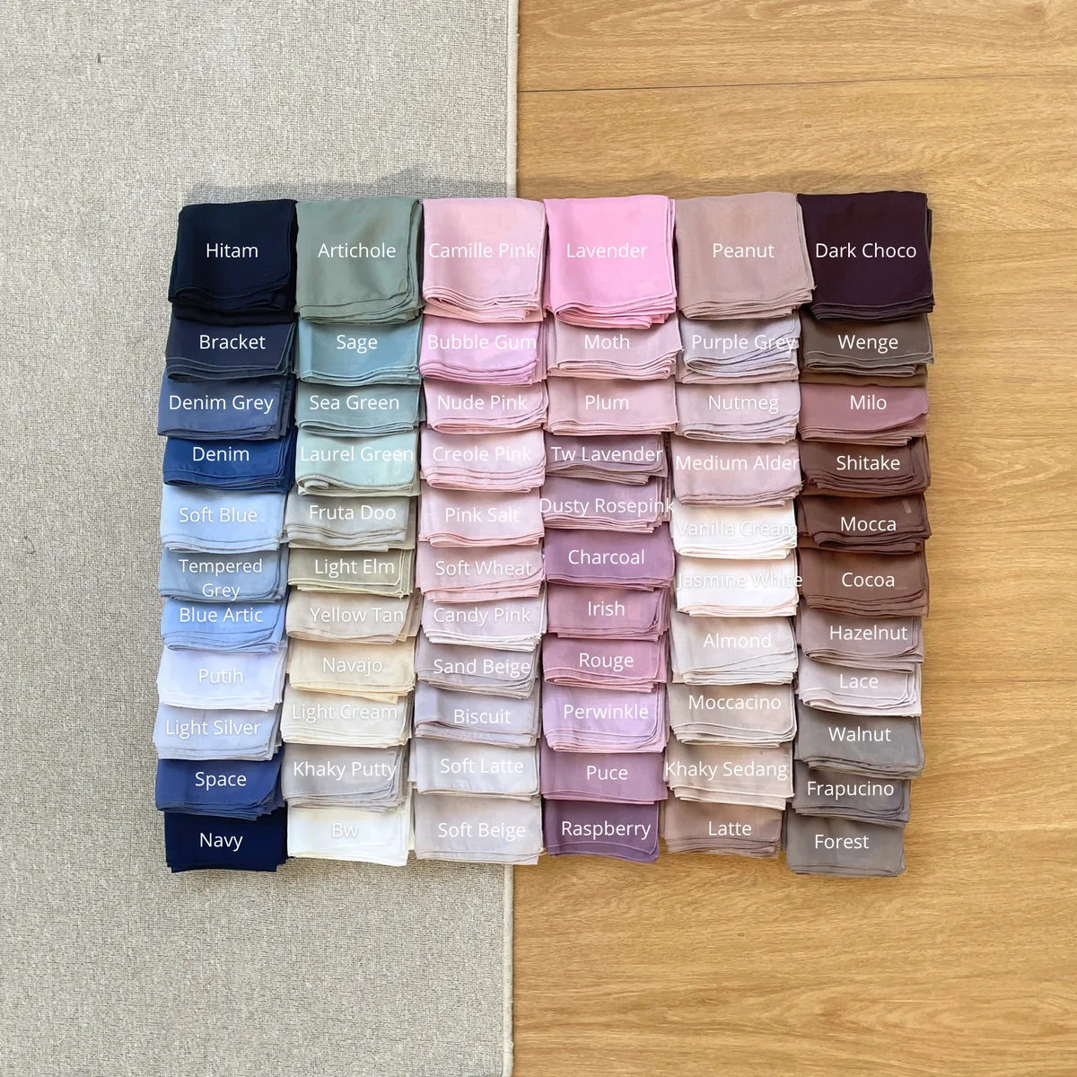 Pilihan warna Basic Scarf Luné Hijab (papan 1)