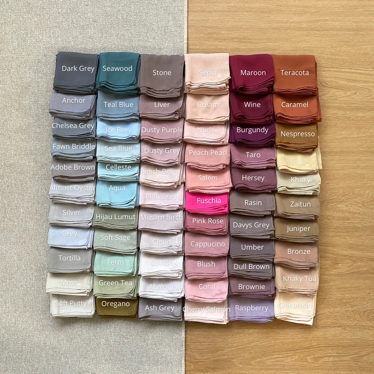 Pilihan warna Basic Scarf Luné Hijab (papan 2)