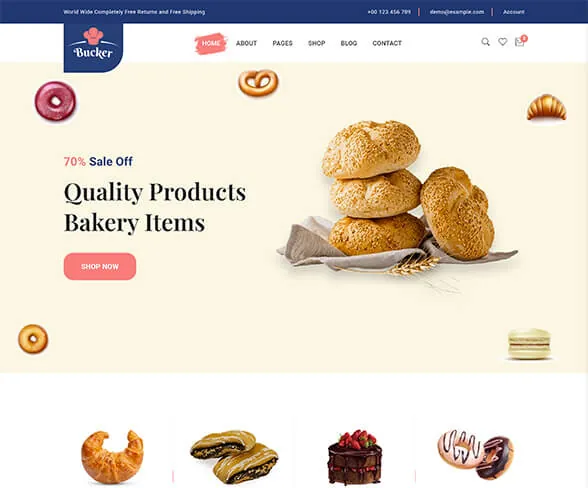 Demo template website FnB — Bucker | Maerev