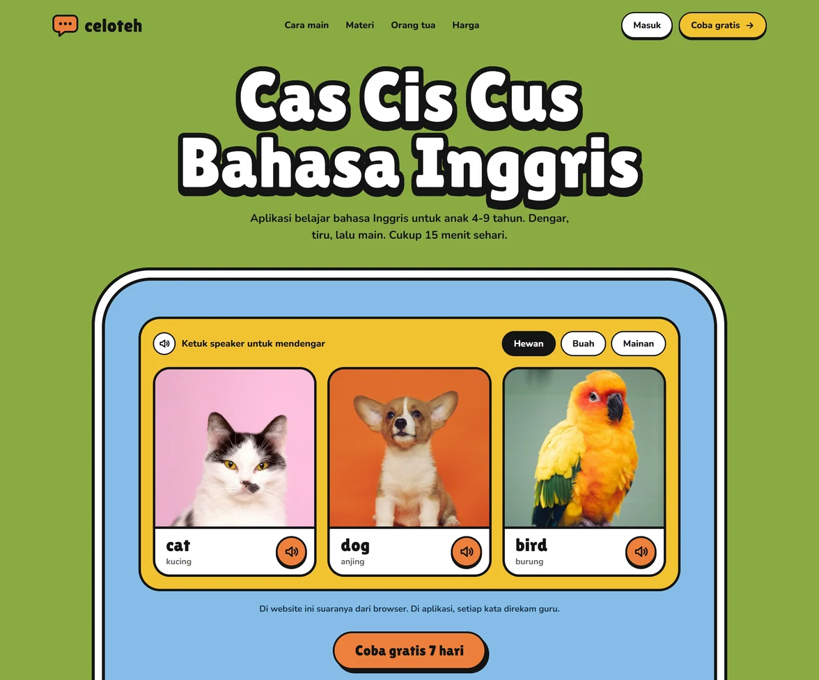 Demo template website Education Demo Celoteh | Maerev Semarang