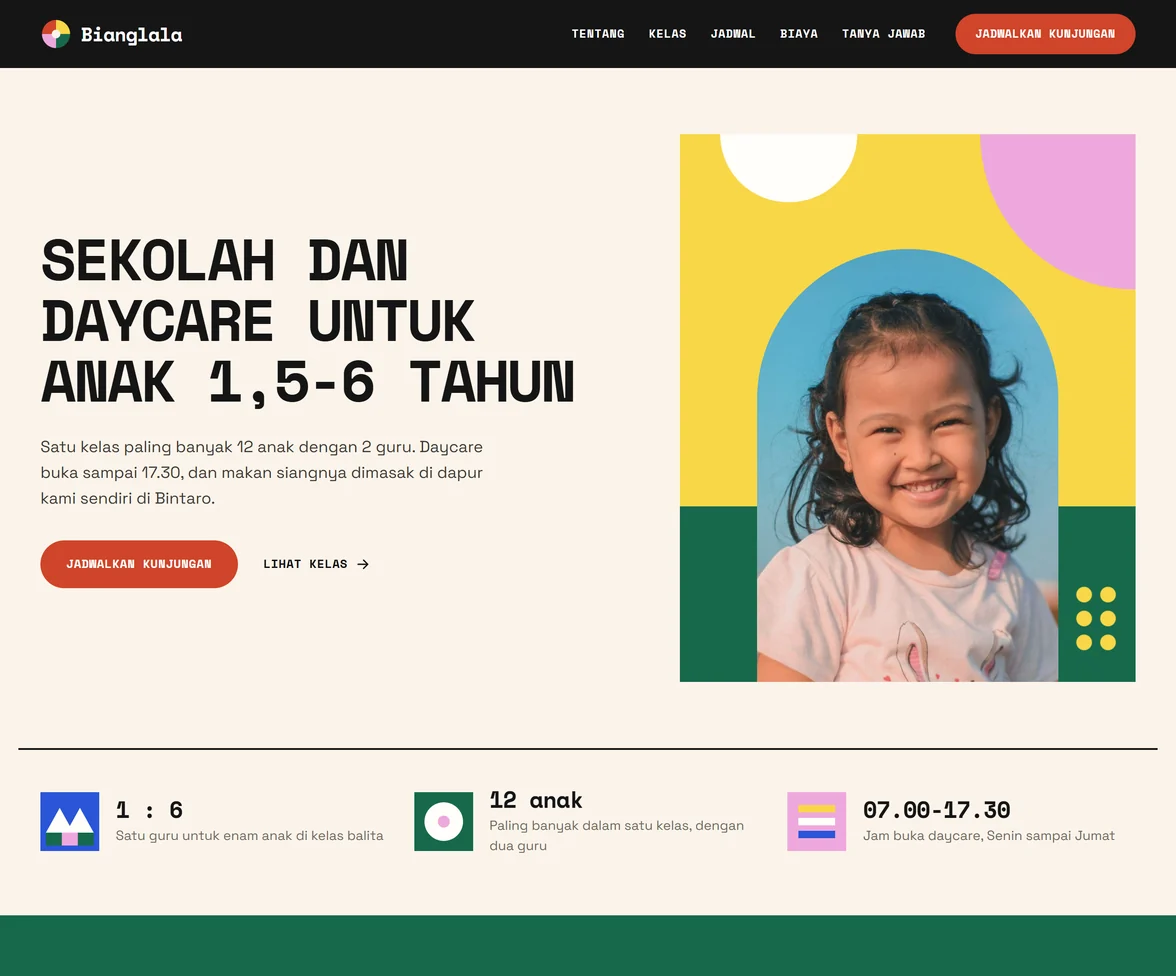 Demo template website Education Demo Bianglala | Maerev Semarang