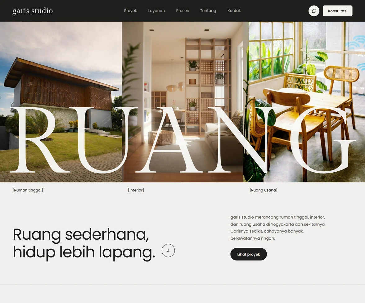 Demo template website Service & Maintenance Demo Garis Studio | Maerev
