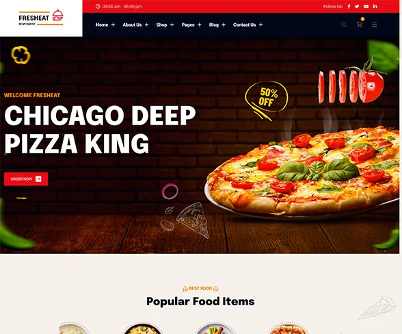 Demo template website FnB — Fresheat | Maerev