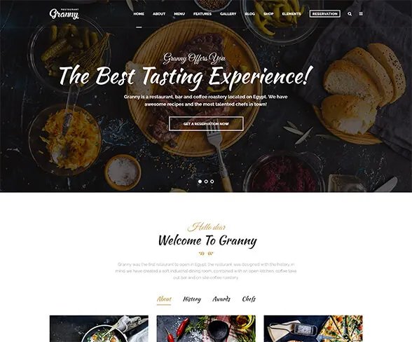 Demo template website FnB — Granny | Maerev