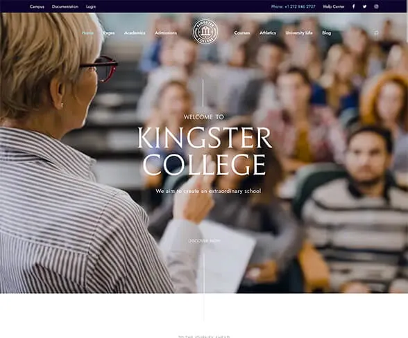 Demo template website Education — Kingster | Maerev