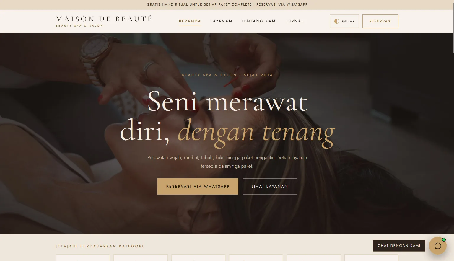 Demo template website Beauty Maison de Beaute | Maerev