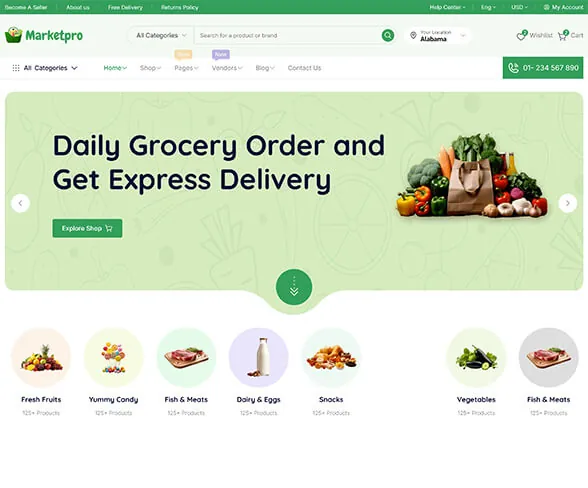 Demo template website Retail — Marketpro | Maerev